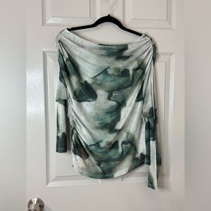 SHEIN | 2XL |Abstract Print| Green |Long Sleeve Top |